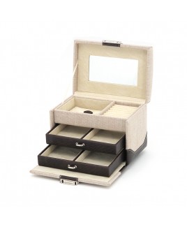 Two Drawer Jewellery Case with Top Chest Compartment